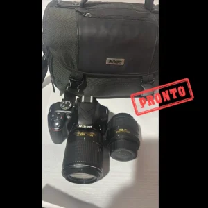 Nikon D3300 DX-format DSLR Kit w/0.709-2.165 in DX VR II & 2.165-7.874 in DX VR II Zoom Lentes y estuche (negro)